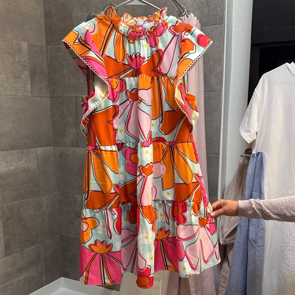 CROSBY by Mollie Burch Colorful Ruffle Dress